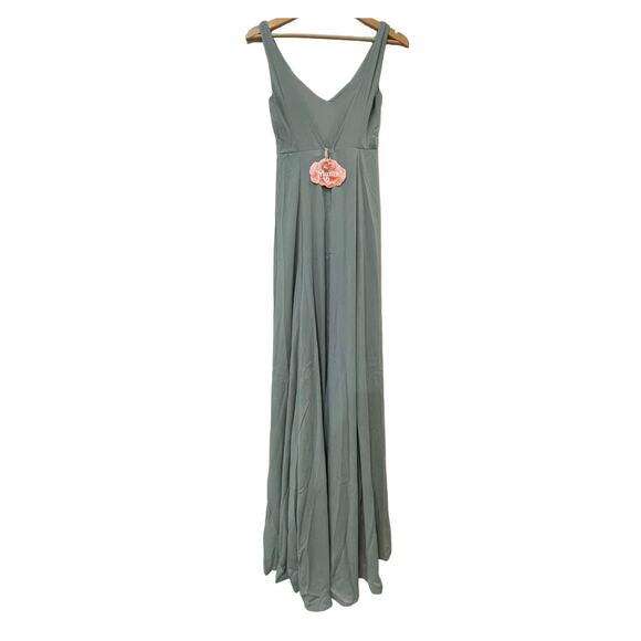 Show Me Your Mumu Womens XXS Jenn Maxi Sleeveless Dress Backless Sage Green NWT - Picture 4 of 11